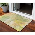 thumbnail image 1 of HomeRoots 579721 3 x 5 ft. Abstract Washable Indoor & Outdoor Rectangle Area Rug, Green & Yellow, 1 of 5