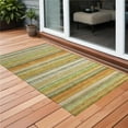 thumbnail image 1 of HomeRoots 561514 3 x 5 ft. Artichoke Green Striped Washable Non Skid Indoor Outdoor Rectangle Machine Woven Area Rug, 1 of 3