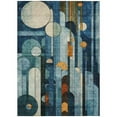 thumbnail image 1 of HomeRoots 604500 3 x 5 ft. Blue, Ivory & Copper Geometric Washable Indoor & Outdoor Rectangle Area Rug, 1 of 1