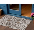 thumbnail image 1 of HomeRoots 578598 3 x 5 ft. Floral Medallion Washable Indoor & Outdoor Rectangle Area Rug, Chocolate, Ivory & Taupe, 1 of 1