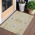 thumbnail image 1 of HomeRoots 590046 3 x 5 ft. Floral Washable Indoor & Outdoor Rectangle Area Rug, Gold, Ivory & Gray, 1 of 1