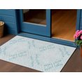thumbnail image 1 of 3' X 5' Teal Blue And Aqua Floral Washable Indoor Outdoor Area Rug, 1 of 5