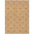 thumbnail image 1 of HomeRoots 583606 3 x 5 ft. Geometric Washable Indoor & Outdoor Rectangle Area Rug, Orange & Ivory, 1 of 1
