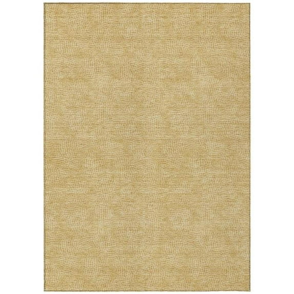 HomeRoots 602371 3 x 5 ft. Gold & Ivory Geometric Washable Indoor & Outdoor Rectangle Area Rug