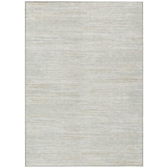 HomeRoots 593282 3 x 5 ft. Ivory & Gray Striped Washable Indoor & Outdoor Rectangle Area Rug