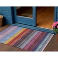 thumbnail image 1 of HomeRoots 614809 3 x 5 ft. Lavender Blush & Blue Striped Washable Indoor & Outdoor Rectangle Area Rug, 1 of 1