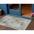 thumbnail image 1 of HomeRoots 630795 3 x 5 ft. Linen Fern Green & Beige Abstract Washable Indoor & Outdoor Rectangle Area Rug, 1 of 1