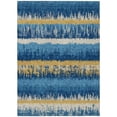 thumbnail image 1 of HomeRoots 598370 3 x 5 ft. Navy Blue, Gold & Ivory Striped Washable Indoor & Outdoor Rectangle Area Rug, 1 of 1