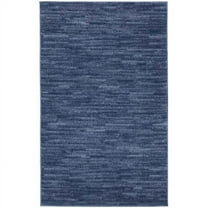 HomeRoots 3 x 5 ft. Navy Blue Non Skid Indoor & Outdoor Rectangle Area Rug - Blue - 3 x 5 ft.