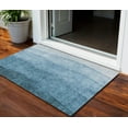 thumbnail image 1 of 3' X 5' Denim Blue And Navy Blue Ombre Washable Indoor Outdoor Area Rug, 1 of 5