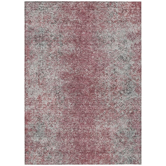 3' X 5' Merlot Silver And Gray Oriental Washable Indoor Outdoor Area Rug