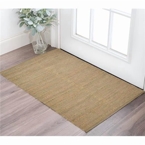 HomeRoots 570456 3 x 5 ft. Pink & Brown Jute Striped Flatweave Handmade Rectangle Area Rug