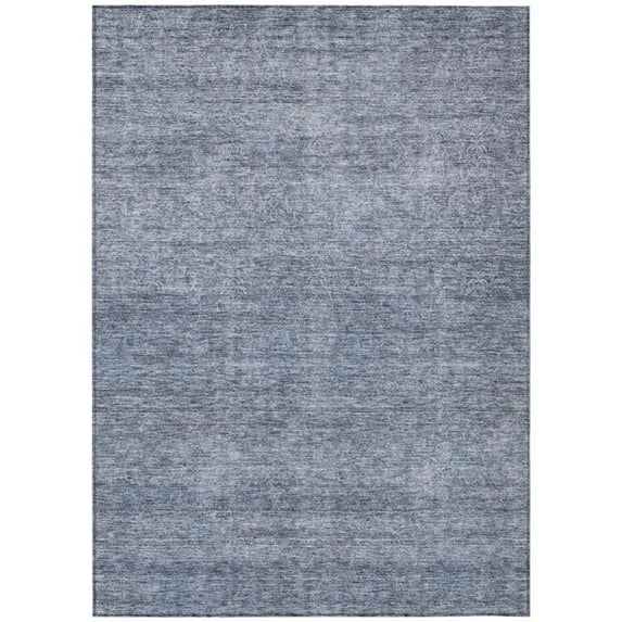 HomeRoots 605572 3 x 5 ft. Sky Blue & Ivory Abstract Washable Indoor & Outdoor Rectangle Area Rug