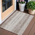 thumbnail image 1 of HomeRoots 589920 3 x 5 ft. Striped Washable Indoor & Outdoor Rectangle Area Rug, Taupe & Ivory, 1 of 1