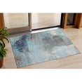 thumbnail image 1 of HomeRoots 632035 3 x 5 ft. Teal Blue & Gray Abstract Washable Indoor & Outdoor Rectangle Area Rug, 1 of 1