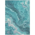 thumbnail image 1 of HomeRoots 618208 3 x 5 ft. Teal Blue, Gray & Ivory Abstract Washable Indoor & Outdoor Rectangle Area Rug, 1 of 1