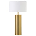 thumbnail image 1 of HomeRoots 524477 30 in. Metal Table Lamp with Drum Shade Brass & White, 1 of 7
