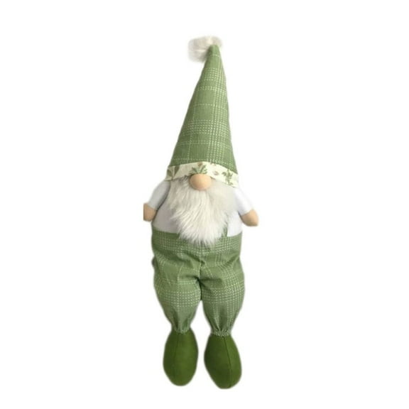 HomeRoots 30" Green And White Fabric Sitting Gnome