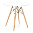 thumbnail image 1 of 30" White And Natural Manufactured Wood And Solid Wood Dining Table, 1 of 6
