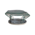 thumbnail image 1 of HomeRoots 554294 30 in. Clear & Silver Glass & Metal Oval Abstract Coffee Table, 1 of 1