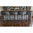 thumbnail image 1 of HomeRoots 555084 30 in. Dark Gray Heavy Duty Plastic Low Back Bar Height Bar Chairs - Set of 4, 1 of 1