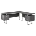 thumbnail image 1 of 71" Grey L-Shape Computer Desk With Three Drawers, 1 of 4