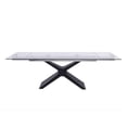 thumbnail image 1 of HomeRoots  30 x 63 x 35 in. Glass & Black Extendable Rectangular Dining Table with X Metal Base, 1 of 6