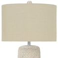 thumbnail image 1 of 31" Cream Ceramic Geometric Table Lamp With Beige Drum Shade, 1 of 2