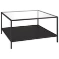 thumbnail image 1 of 32" Black Glass Square Coffee Table With Shelf, 1 of 3