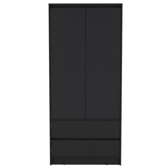 HomeRoots 32" Black Two Drawer Combo Dresser
