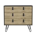 thumbnail image 1 of HomeRoots 32" Natural And Black Three Drawer Dresser, 1 of 10
