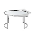 thumbnail image 1 of 32" Silver Glass Free form Mirrored Coffee Table, 1 of 5