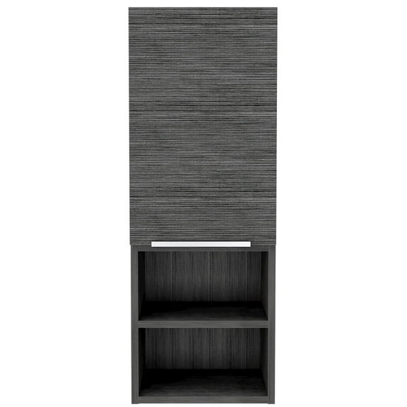 HomeRoots 32" Smoky Gray Oak Accent Cabinet With Three Shelves