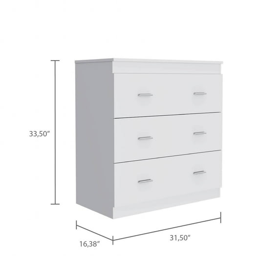 HomeRoots 32" White Six Drawer Standard Dresser