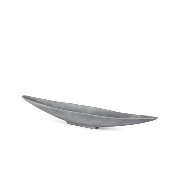 HomeRoots 609346 32 in. Gray Cast Aluminum Oval Centerpiece Bowl