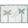 thumbnail image 1 of HomeRoots 635400 32 in. Green & White Cotton Palm Trees Bath Rug, 1 of 1