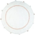 thumbnail image 1 of HomeRoots 634887 32 in. Light Pink & White Cotton Round Geometric Bath Rug, 1 of 1