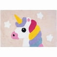 thumbnail image 1 of HomeRoots 635395 32 in. Pink & Yellow Cotton Unicorns Youthful Bath Rug, 1 of 1