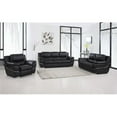 thumbnail image 1 of HomeRoots 329474 112 in. Chic Black Leather Sofa Set, 1 of 2
