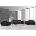 thumbnail image 1 of HomeRoots 329596 114 in. Sturdy Black Leather Sofa Set, 1 of 2