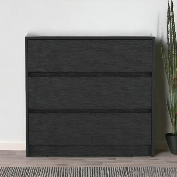 HomeRoots 33" Black Three Drawer Dresser
