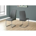 thumbnail image 1 of HomeRoots 332603 77.5 in. Grey Leather Look, Chrome Metal & Foam Dining Chairs - Pack of 2, 1 of 5