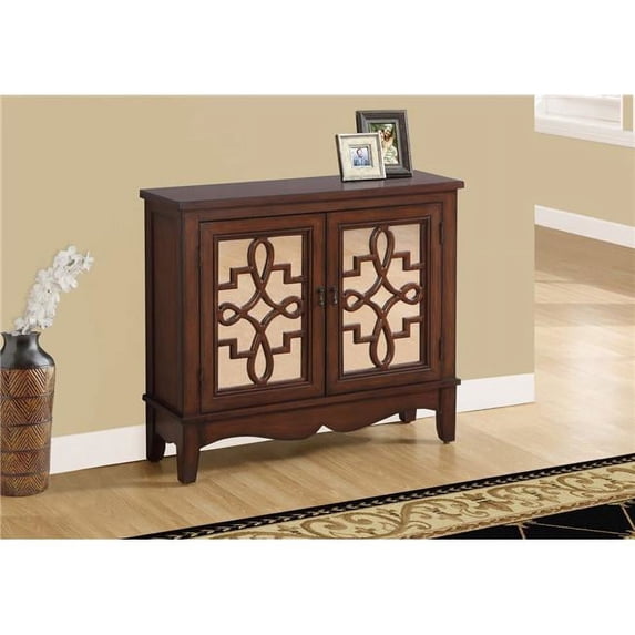 HomeRoots 333271 32 in. Dark Walnut MDF Accent Chest with Mirrored Glass