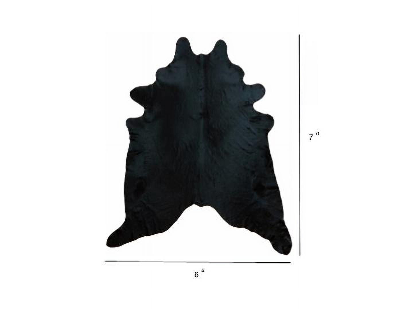 6 ft Black Brindled Cowhide Wool Rug