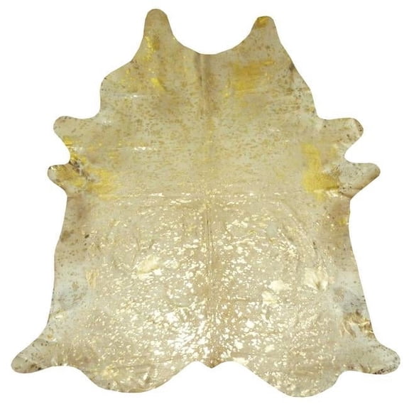 6.5' Gold Devore Brindled Cowhide Rug