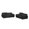 thumbnail image 1 of HomeRoots 343848 69 x 38 x 32-39 in. Modern Black Leather Sofa & Loveseat, 1 of 2