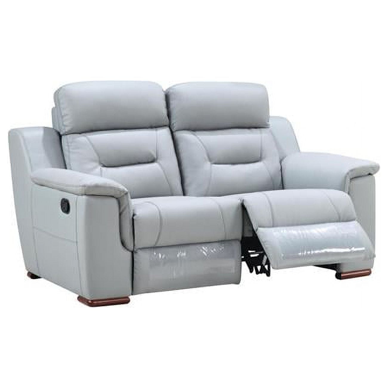 Elegant Gray Faux Leather Pillow-Top Loveseat