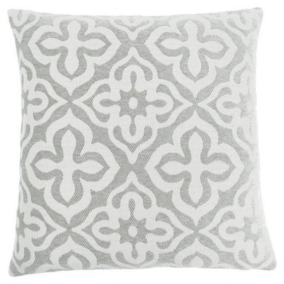 HomeRoots 344093 18 x 18 in. Gray & White Polyester Geometric Zippered Pillow - Set of 2