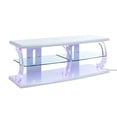 thumbnail image 1 of HomeRoots 347495 18 x 60 x 22 in. White Clear Glass Wood Veneer Melamine LED TV Stand, 1 of 3