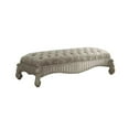 thumbnail image 1 of HomeRoots 347541 28 x 65 x 20 in. Ivory Fabric Bone White Upholstery Poly Resin Bench, 1 of 3